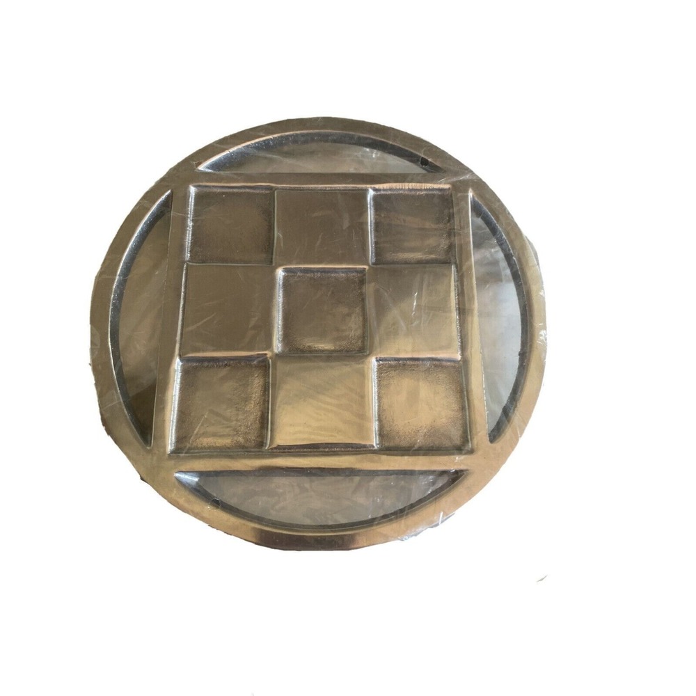 Dansk Terrazzo Aluminum‎ Trivet Square Pattern Silver Tone Metal Kitchen Decor